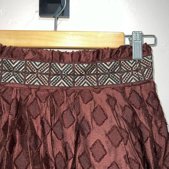 Maeve Diamond-Cut Skirt Size 8 Brown Midi ANTHROPOLOGIE - Picture 6 of 7